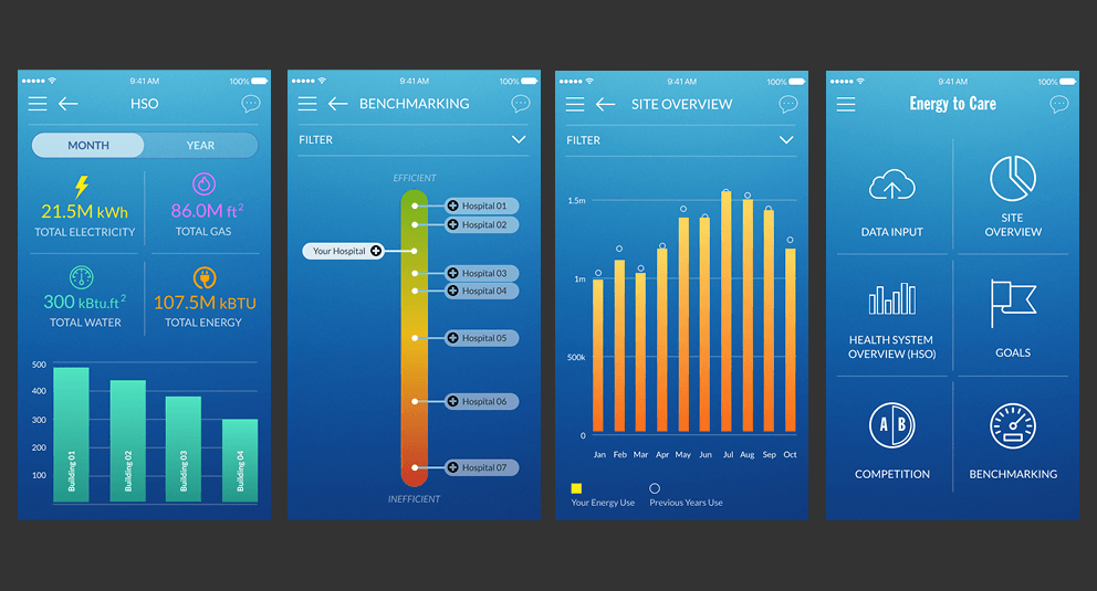 Energy app interface showcase