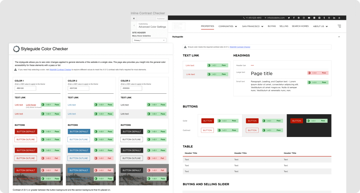 Accessibility color checker tool